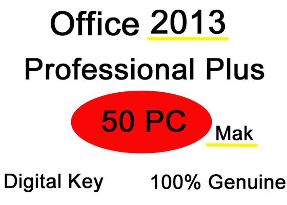 Licencia 2013 del usuario de la llave 50 del producto de ms Office de Microsoft del curso de la vida del correo electrónico