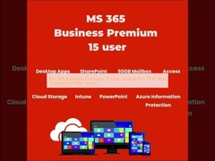 Licencia de usuario MS 365 Business Premium 15 para una suscripción de un año con equipos