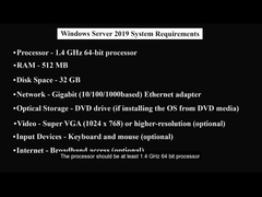 Requisitos del sistema de Windows Server 2019 Standard