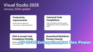 Potencia de desarrollo empresarial de Visual Studio 2026